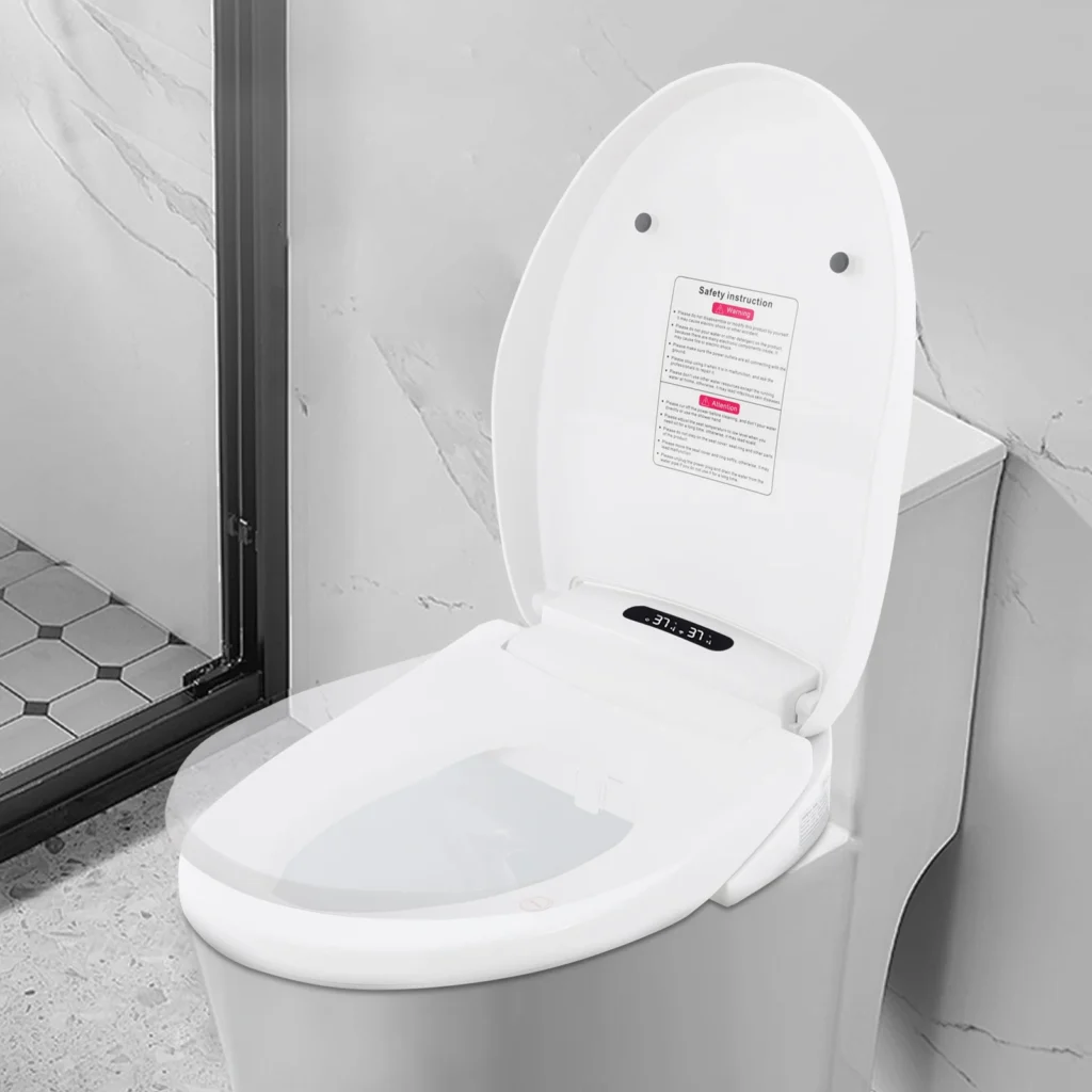 Intelligenter Toilettensitzbezug, Bidet mit Fernbedienung, beheizter Sitz, warmes Wasser, Waschen und trockenes LED-Nachtlicht, IPX4 für Zuhause, Unternehmen, Hotel