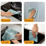 Effizientes Glasreinigungstuch Spiegelreinigungstuch Saugfähige Küchentücher 25x25cm Geschirrtuch zum Abwaschen und Abwischen von Glas 4
