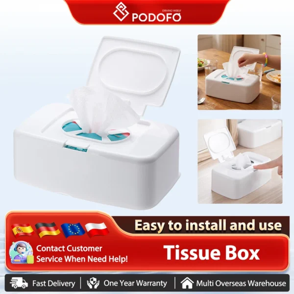 Podofo Nass Tissue Box Feuchttücher Spender Tragbare Tissue Box Baumwolle Tupfer Lagerung Box Für Auto Home Office Desktop Container