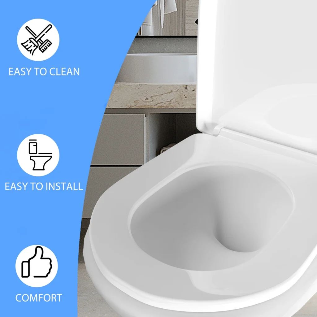 D-Typ-Toilettensitz, sanft schließend, antibakteriell, hygienisch – abnehmbarer Toilettendeckel mit 360° °   Rotationsscharnier, einfache Installation und Reinigung 2