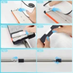 1 Set Flachmopp mit Auswringer, 6 Mikrofaser-Pads, Verlängerter Stiel, Geeignet für Alle Bodenarten 3