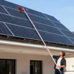 Reinigungsbürste & Stangen-Reinigungsset für Solarmodule, Solarmodul- und Außenfenster-Reinigungsset, Außenfenster-Reinigungsstangen-Set