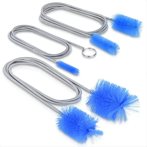 Flexible Lange Abflussbürste, Doppelseitige Elastische Nylon-Reinigungsbürste für Schläuche und Rohre, Leistungsstarker Abflussverstopfungsentferner