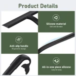 Silikon-Duschabzieher für Glastüren, Einfaches Aufhängen mit Haken, Badezimmer-Abzieher für Spiegel, Auto-Fenster, Wasserwischer 6