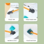 Lange Griff Wc Pinsel Silikon Pinsel Kopf Wc Pinsel Shell Form Halter Keine Tote Ecke Wand-Montiert Reinigung Pinsel 4