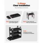 SucceBuy 2/3 Shelf Utility Service Cart Dolly mit 360° °   Schwenkräder Ergonomischer Aufbewahrungsgriff für Lager/Garage/Reinigung 6