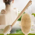 Natürliche Borsten-Rückenbürste mit Abnehmbarem Langem Holzgriff, Trockene Haut Peeling-Körperbürste, Massage-Badebürste 6