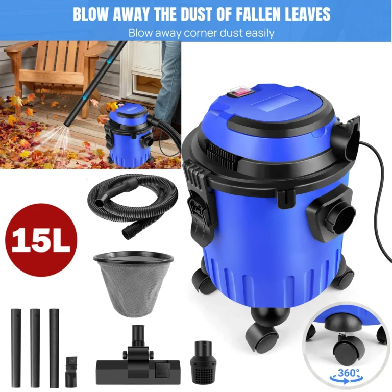 1500W Nass- und Trockensauger 15L, Beutelloser Zylindersauger mit Gebläsefunktion – 19kPa Saugkraft, HEPA-Filter – Für Teppich, Hartböden