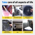 Podofo 1500W Tragbarer Handdampfreiniger, Hochtemperatur-Dampfreinigungsgerät mit Bürstenköpfen für Küche und Auto 6