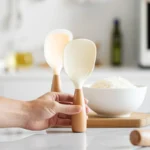 1Pcs Silikon Löffel Nicht-stick Kochen Löffel Anti-verbrühungen Topf Reis Hohe-temperatur-beständig Löffel langlebig Küche Gadgets 4