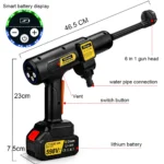Gisam 200BAR 6-in-1 Bürstenloser Kabelloser Hochdruck-Autowäscher Wiederaufladbare Lithium-Batterie Autoreiniger Sprühwasserpistole 5