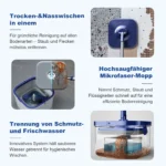 Spin-Mopp-Set mit Eimer & Trennsystem – Rotationsmopp mit 6 waschbaren Mikrofaserpads, verstellbarer Stiel 109–130 cm 6