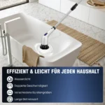 Elektrische Reinigungsbürste, IPX7 wasserdichte Badezimmer-Reinigungsbürste, langer Griff & 2 Geschwindigkeitsstufen, kabellose elektrische Reinigungsbürste mit 9 austauschbaren Bürstenköpfen für Küchen, Badezimmer, Waschbecken, Böden, Autos 5