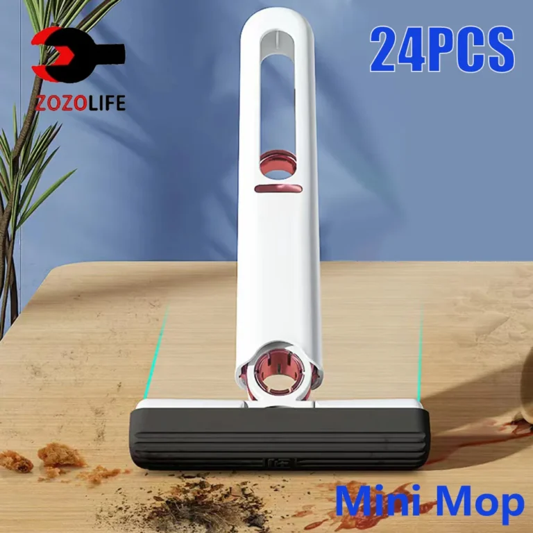 8/24Pcs Mini Squeeze Mop Mini Mopp Schreibtisch Küche Auto Sauber Werkzeuge Mops mit Selbst-quetschen Falten hause Reinigung Boden Waschen Mops