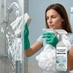 Leistungsstarker Badezimmerreiniger-Spray Kalkentferner für Fliesen Duschglas & Armaturen Mehrzweck-Fleckenentferner Frischer Duft 100ml 2