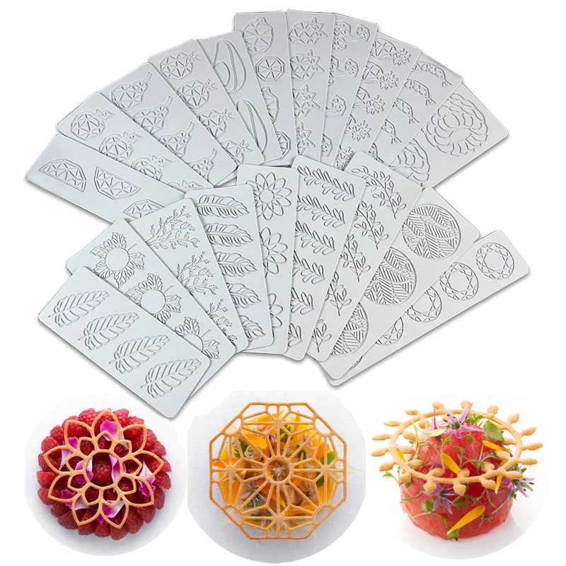 Neue Silikon-Kuchenform mit verschiedenen Blättern und geometrischen Blumen, Kuchendekorationswerkzeug, Randdekorationsform, Küchenbackwerkzeug