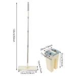 Doppeltank-Reinigungswischmopp-Set mit langem Stiel für Schlafzimmer, Büro, Balkon, Trocken-/Nasswischen, Decken- und Fensterreinigung 5