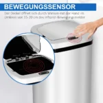 50L Automatischer Sensor-Mülleimer aus Edelstahl Berührungsloser Abfalleimer für Küche, Zuhause, Büro in Silber 5