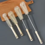 Holz-Flaschenreinigungsbürste mit langem Griff, Waschbürste, Reiniger für Flaschen, Innenbürste zum Reinigen von Babyflaschen QJS002 3