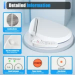 Elektrisch beheizter Sitz, intelligente Dusche, Toilette, Deluxe-Bidet, Toilettensitz verstellbar, mit Trocknung, Selbstreinigung, Nachtlichtfunktion 5