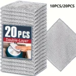 20-5 stücke Verdickt Stahl Draht Reinigung Tuch Nicht-Scratch Doppel-schicht Eisen Mikrofaser Mesh Dishrag Waschen Topf Lumpen küche Handtuch