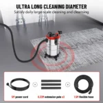 BRIEFNESS 5000 W 19 kPa Industriestaubsauger 3 in 1 – 20 l Trocken-Nasssauger mit Gebläse, Staubwasserabsaugung für Werkstattfabrik, Garage 3