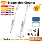 INSE Leistungsstarker Dampfmopp Hochtemperatur 6-in-1 Scheuer-Dampfreiniger Abnehmbarer Bodendampfmopp für Hartböden Teppich Küche