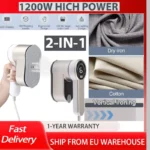 2-in-1-Reisebügeleisen, Handdampfer, 5S, schnelles Aufheizen für Kleidung, tragbares Dampfbügeleisen, Faltenentferner, LCD-Bildschirm, Dampfgarer, 5 Stufen