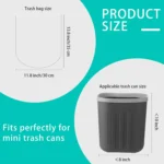 3L kleiner Müllsack, 300 Stück, 30 * 35 cm, Mini-Desktop-Müllsack, Badezimmer, Büroauto-Müllsack, Lebensmittel-Müllsack, Rand 6