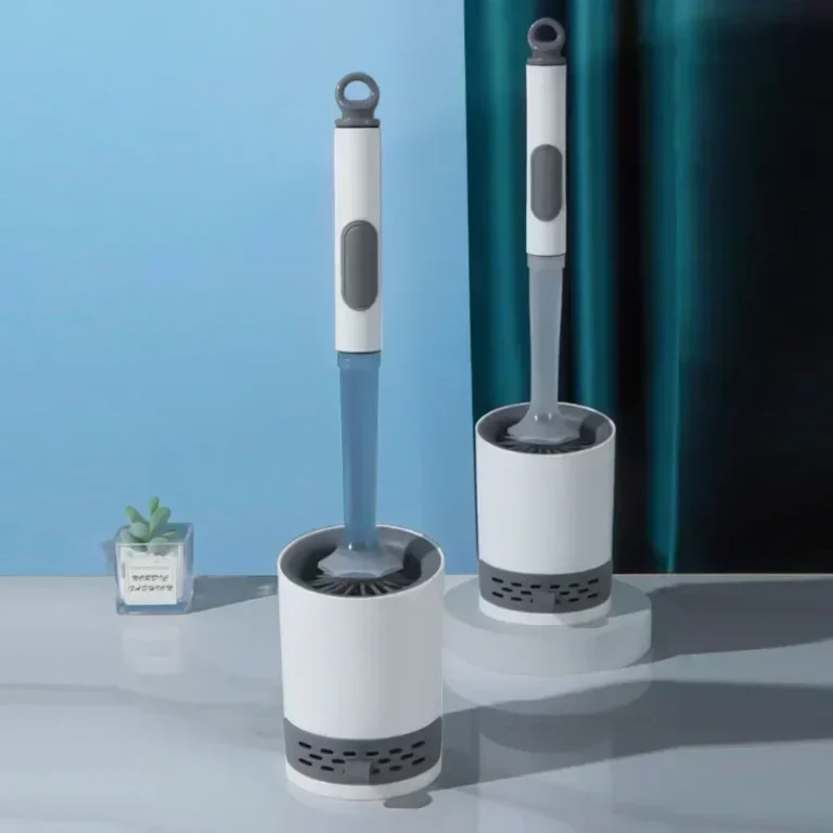 Nachfüllbares Toilettenbürsten-Set zur Wandmontage mit Halter, Silikon-TPR-Bürste für die Eckenreinigung, Badezimmerzubehör