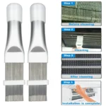 1/2 stücke Edelstahl A/C Klimaanlage Fin Kamm Kühler Kondensator Fin Reparatur Kamm Kühler Haarglätter Spule Reinigung Pinsel