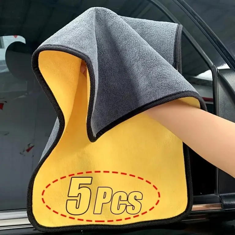 5er-Pack ultraweiche Mikrofaser-Autoreinigungstücher – dick, saugfähig, fusselfrei, effizientes Trocknen und Reinigen, 400 g/m2