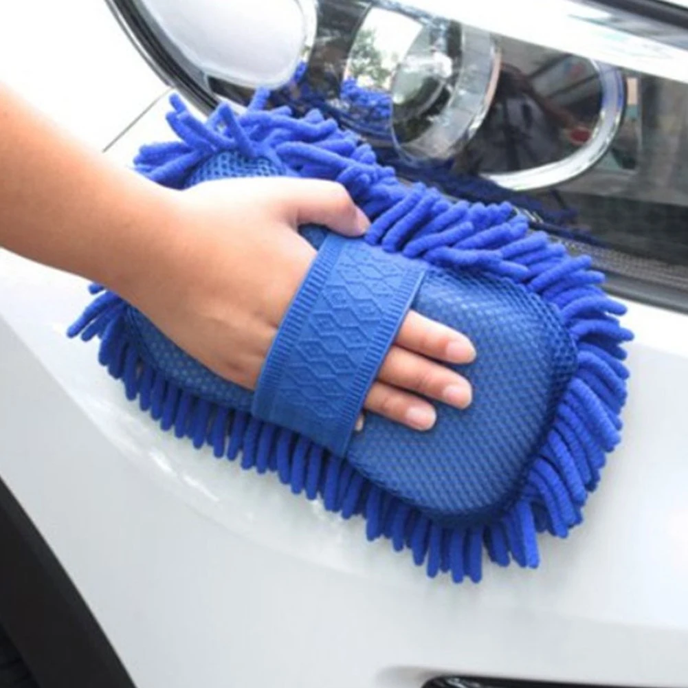 1pc Auto Waschen Handschuh Mikrofaser Chenille Auto Waschen Schwamm Pflege Waschen Detaillierung Pinsel Pad Multifunktions Reinigung Werkzeug