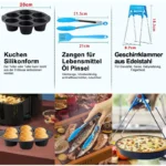 11-teiliges hitzebeständiges Universal-Heißluftfritteusen-Zubehörset, antihaftbeschichtetes Backgeschirr-Set für Haushalts-Heißluftfritteusen und Backöfen. 6