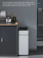 Intelligenter Mülleimer 20 30 40 50 60 Liter Papierkorb Großer Küchenmüllwürfel Zuhause Automatischer Edelstahl-Mülleimer Mülleimer 3