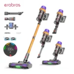 Erabros EV5 550W 70KPA Kabelloser Staubsauger Ultra-Starke Saugkraft 80 Minuten Laufzeit Handstaubsauger 4 Modi