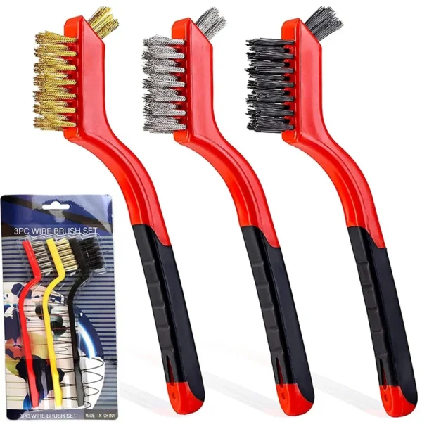 7 Zoll Edelstahlbürste, Messingreinigungsbürste, Polierbürste, Rostentferner, Metalldraht-Reinigungswerkzeug, 3-teiliges Set für den Haushalt
