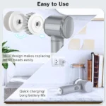 Kabellose Turbo-Schrubbürste Wiederaufladbar Elektrisch 360° Drehbare Reinigungsbürste Multifunktionales Haushaltsreinigungswerkzeug 3