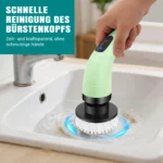 Teleskopierbare elektrische Rotationsreinigungsbürste mit 7 Bürstenaufsätzen 2 Geschwindigkeitsstufen geeignet für die Reinigung von Badezimmern, Küchen, Gartenböden, Teppichen und Autos 6