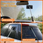 Auto-Fensterreinigungsbürste Windschutzscheiben-Entnebelungsbürste mit Teleskopstiel für Auto und Haus Glasreinigungsbürsten Staubentferner 3