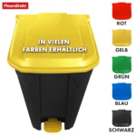 Floordirekt Mülleimer Olaf mit Pedal, Kunststoff Abfalleimer 50L/80L/100L, hygienisch, farbiger Deckel 6
