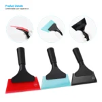 FOSHIO 3 Stück Bronze/Kunststoffgriff Auto-Windschutzscheibe Glas Wasserreinigungsrakel Autofensterfolie Tönungsschaber mit weichem Gummi 3