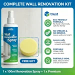 100ml Hochwirksamer Wandreiniger-Spray mit Gratis-Schwamm, Starker Fleckenentferner, Entfernt Schimmel, Graffiti, Fett, Sanft, Ohne Detergenz 5