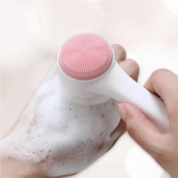 3D Doppelte Silikon Gesichtsreinigungsbürste Manuelle Massage Gesichtsbürste Weiche Borsten Peeling Doppelseitige Gesichtswaschbürste
