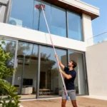 Langes Solarpanel-Reinigungsset 7m/22,97ft mit drehbarer Gelenkbürste und Verbindungsschnallen für effiziente Reinigung