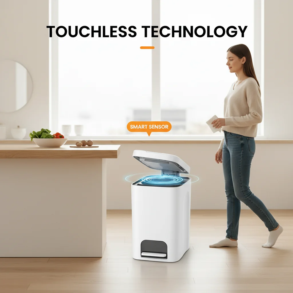 Sensor-Mülleimer 16L Intelligenter Sensor-Abfalleimer IPX5 Wasserdicht PP-Material für Küche Bad Büro Haushalt Sensor-Mülleimer 16L Intelligenter Sensor-Abfalleimer IPX5 Wasserdicht PP-Material für Küche Bad Büro Haushalt