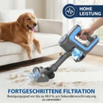 Akku Staubsauger Kabellos Akkustaubsauger Akkusauger - Kabelloser Stabstaubsauger Elektrische Sauger Kehrbesen mit Ladestation 5
