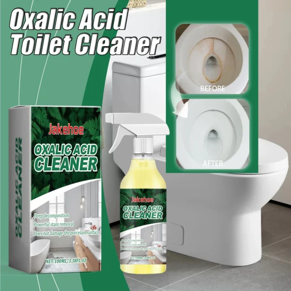 Jakehoe Toilettenreiniger mit Oxalsäure, reinigt effektiv Flecken, Urin, entfernt schnell gelb und desodoriert, keine Restzahlung, keine Reizung