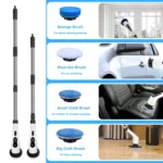9-in-1 Elektrisches Reinigungsbürsten-Set mit LED-Digitalanzeige – Austauschbare Bürstenköpfe für Boden, Möbel, Bad & Küche |   Kabelloser Elektroschrubber für Gründliche Haushaltsreinigung |   Leicht und wiederaufladbar mit einstellbarer Geschwindigkeit 4
