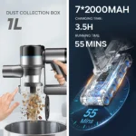 Inse S9X Akku-Staubsauger, 70KPa 400W, 1 Liter Staub behälter, bis 55 min, Austauschbarer Akku, 3 Lichtfarben Zeigen die Verbleibende Leistung an, für Hartholzböden, Auto, Haare, Teppich 4
